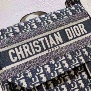 BALO Dior Backpack Blue Dior Oblique Embroidery