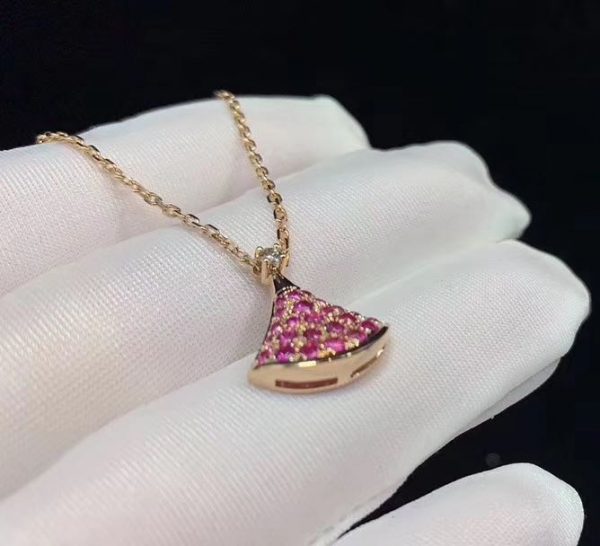Vòng cổ BVLGARI Divas Dream Sapphire vàng hồng 18K