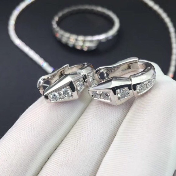 BÔNG TAI BVLGARI SERPENTI VIPER DIAMOND AND WHITE GOLD 18K