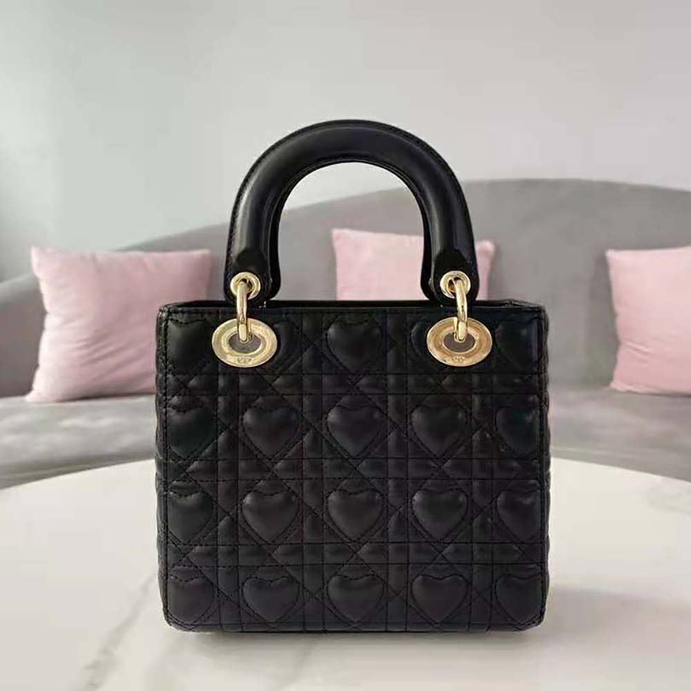 TÚI Dior Women Dioramour my Abcdior Lady Dior Bag Cannage Lambskin with Heart Motif