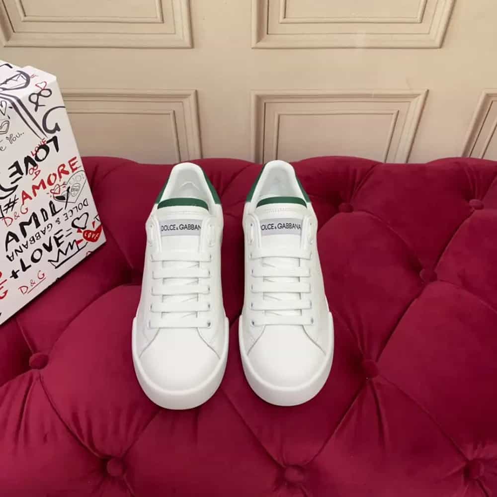 GIÀY DOLCE & GABBANA Unisex Calfskin Portofino Sneakers-White TOP QUALITY SHOES AAA