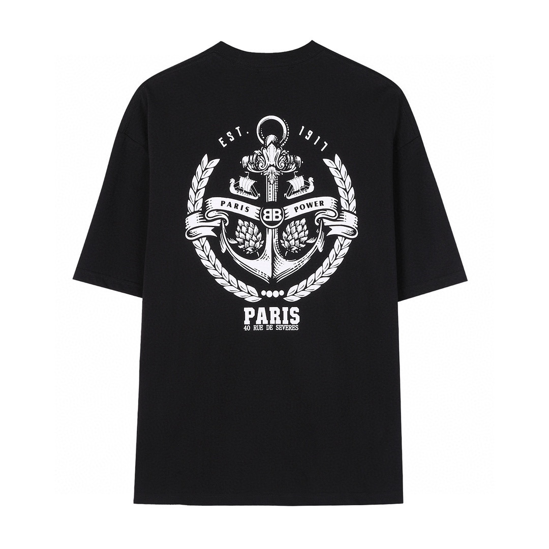 ÁO BALENCIAGA print cotton jersey T-shirt