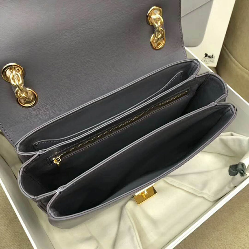 TÚI Celine Women Medium C Bag in Shiny Calfskin-Silver