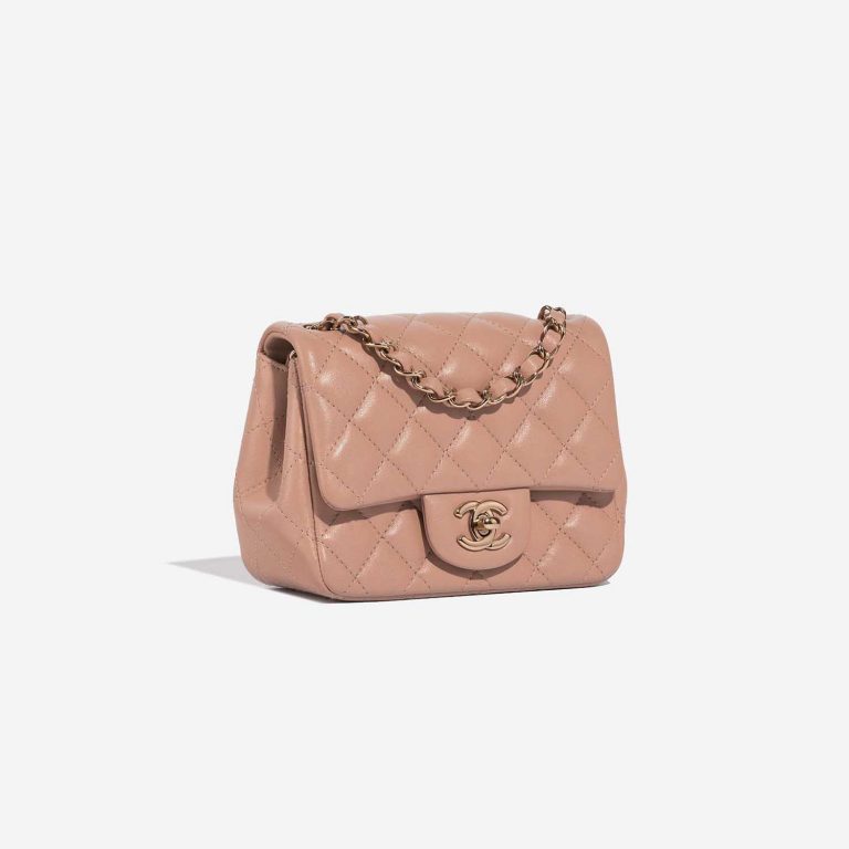TÚI Chanel Mini Square Lamb Beige Rose