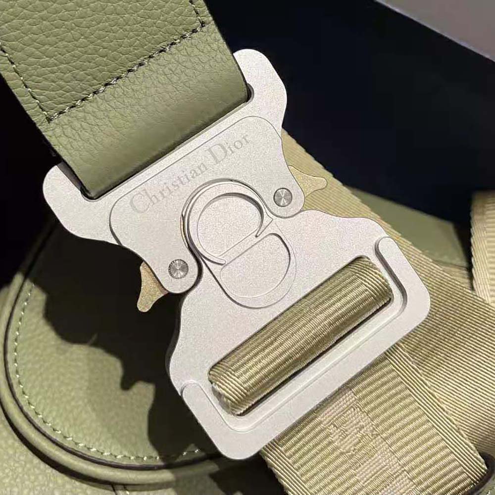 TÚI Dior Saddle Bag Khaki Grained Calfskin