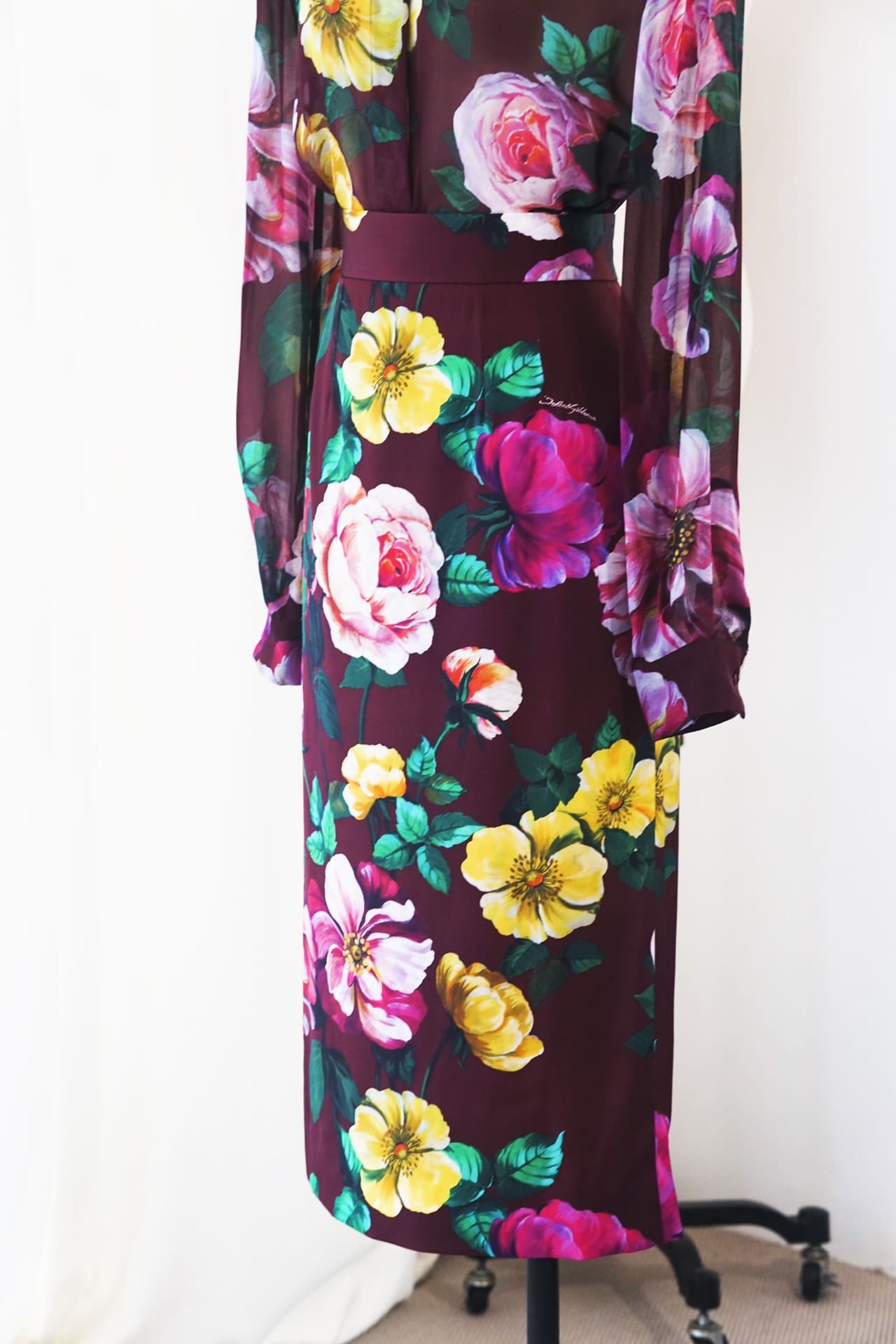 BỘ ĐỒ DOLCE & GABBANA HIGH NECK YELLOW PINK FLORAL PARTY High Classy