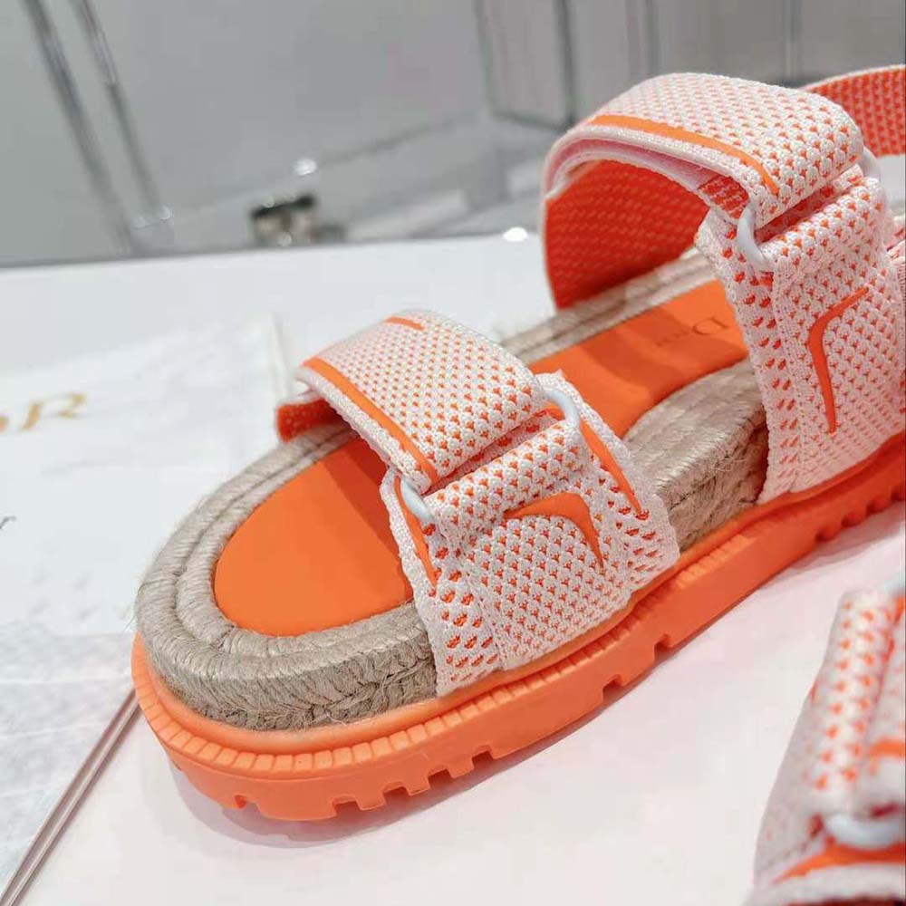 DÉP SANDAL DIOR Dioract Sandal White and Bright Orange Technical Mesh and Rubber