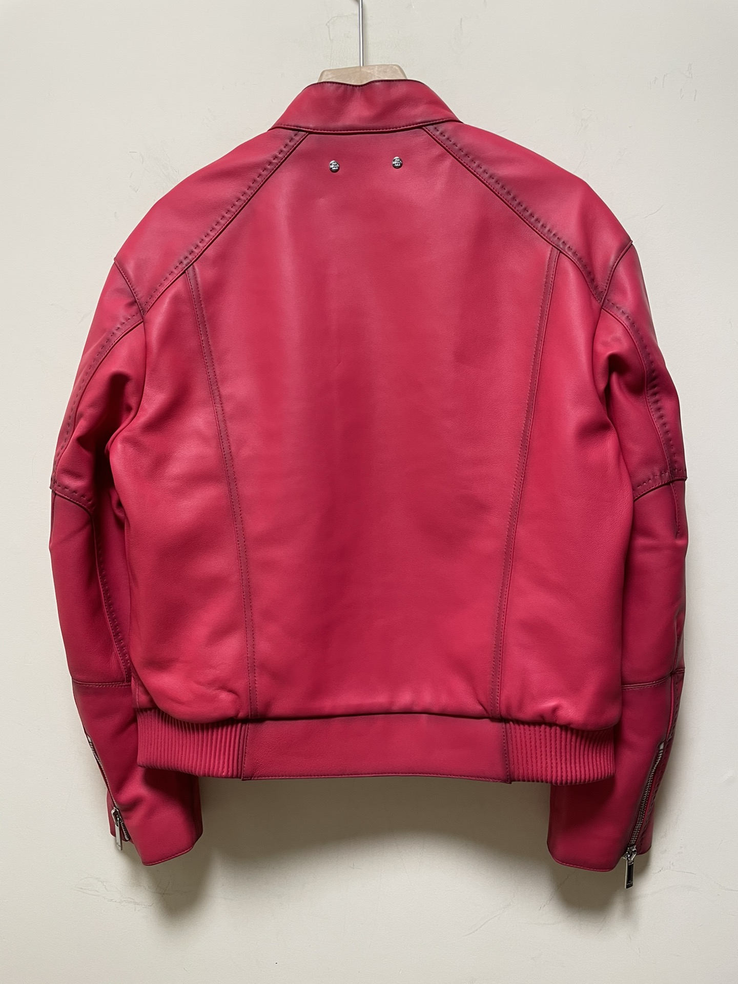 ÁO BERLUTI LEATHER JACKET RED PINK