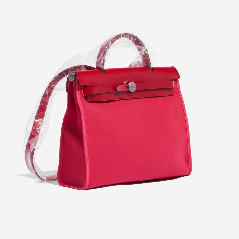 TÚI Hermès Herbag 31 Vache Hunter Toile Militaire Rose Extreme Rouge Venitien Piment