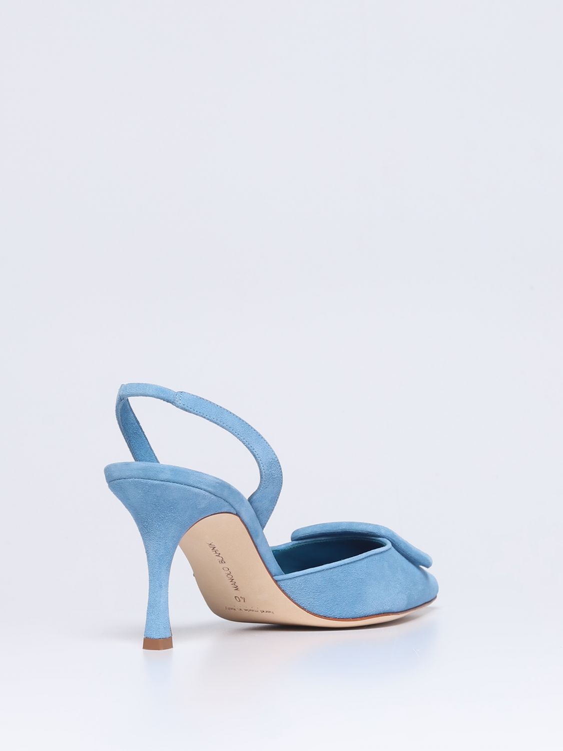 GIÀY MANOLO BLAHNIK Blue suede high heel shoes