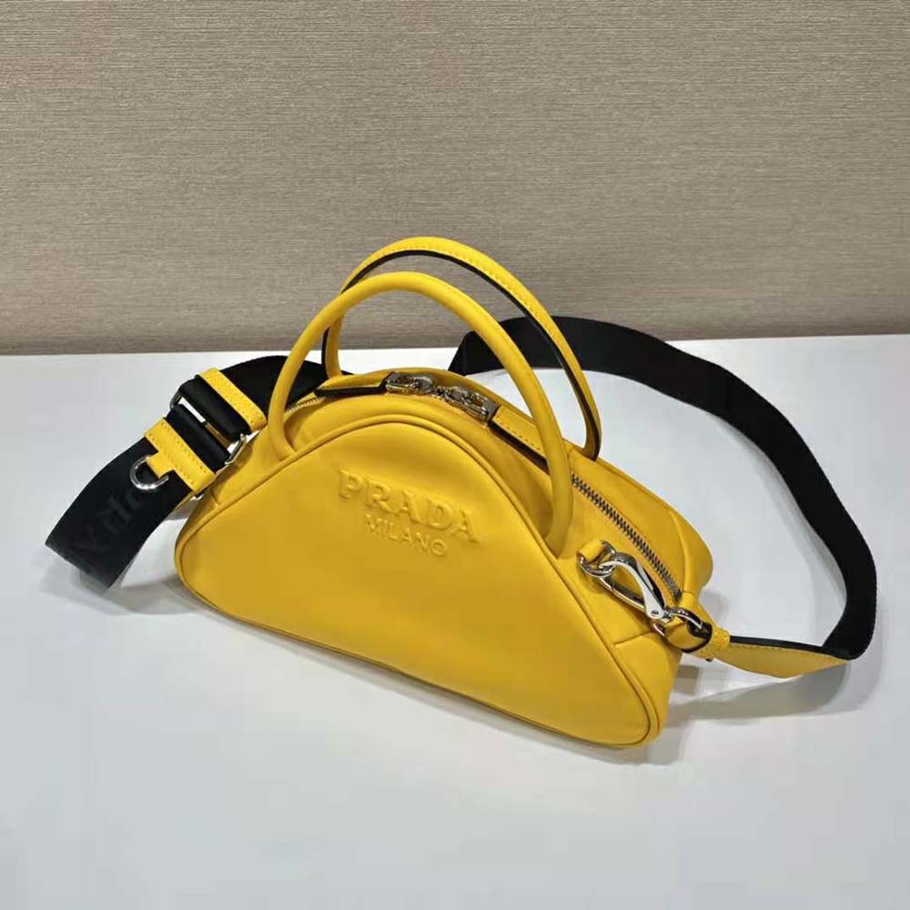 TÚI Prada Women Leather Prada Triangle Bag-Yellow