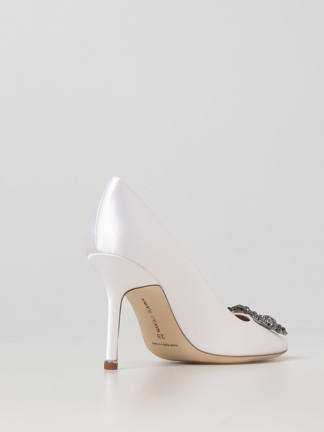 GIÀY MANOLO BLAHNIK White satin pumps shoes