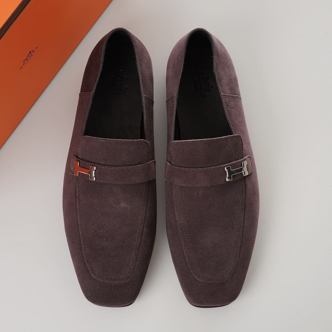 GIÀY HERMES GIOVANNI LOAFER SUEDE BROWN AAA