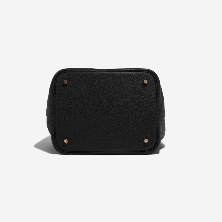 TÚI Hermès Picotin Touch 22 Clemence Matte Alligator Black Gold Buckle khóa vàng quai xách da cá sấu