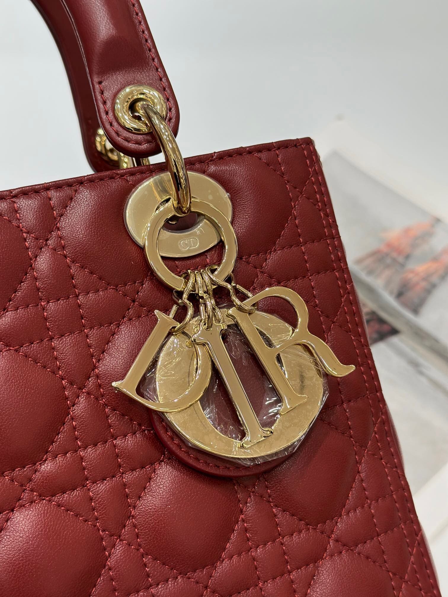 TÚI CHRISTIAN DIOR Lady Dior Bag Red Ferrari Cannage Lambskin Top Quality