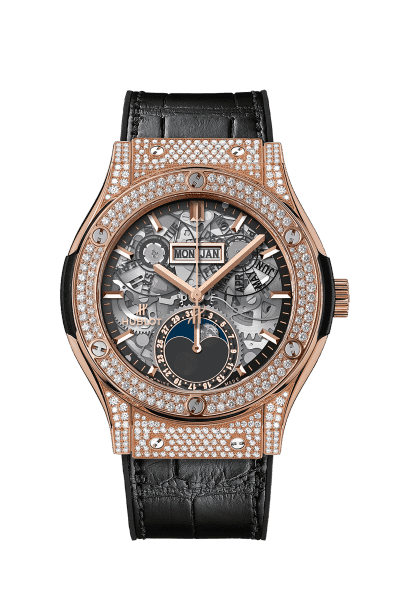 ĐỒNG HỒ HUBLOT CLASSIC FUSION AEROFUSION MOONPHASE KING GOLD PAVE' 42MM