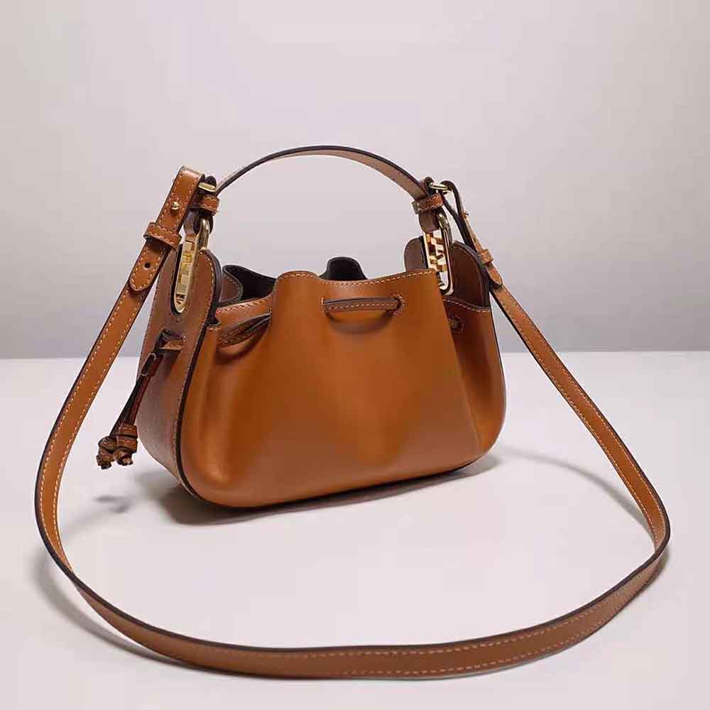 TÚI Fendi Women Pomodorino Brown Leather Mini-Bag