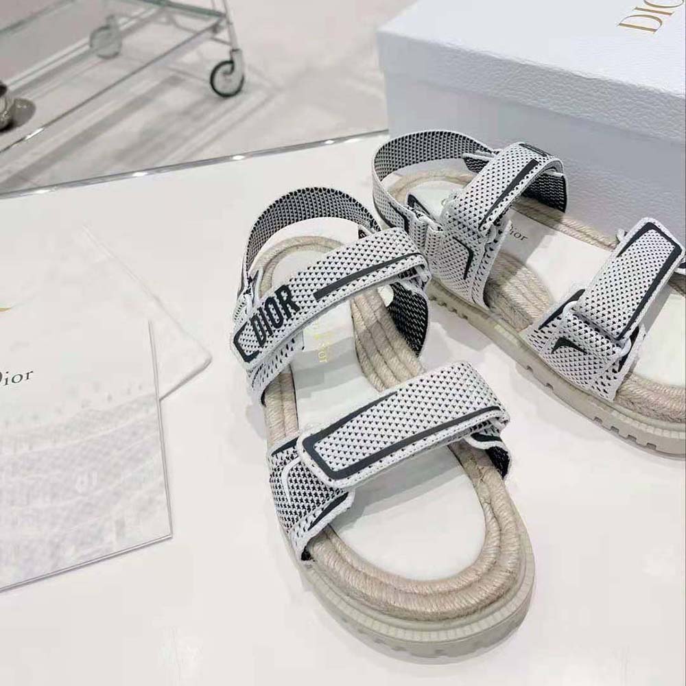 DÉP SANDAL DIOR Dioract Sandal White and Black Technical Mesh and Rubber