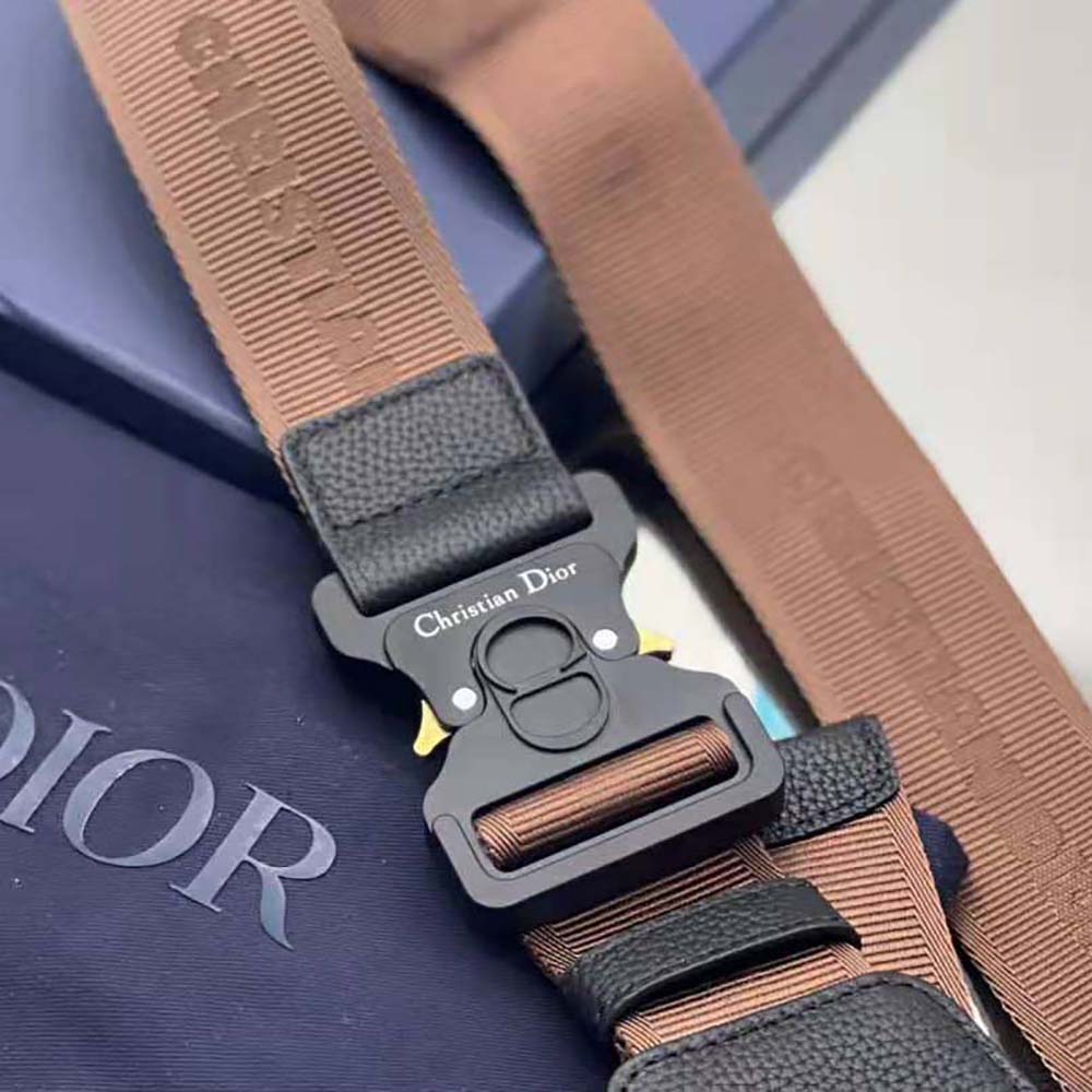 TÚI Dior Cactus Jack Dior Saddle Bag Black Grained Calfskin with Embroidered Signature