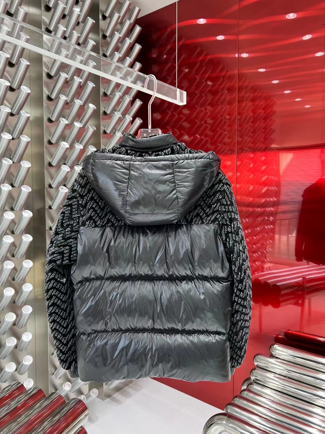 ÁO MONCLER FEATHER  TWEED DOWN JACKET