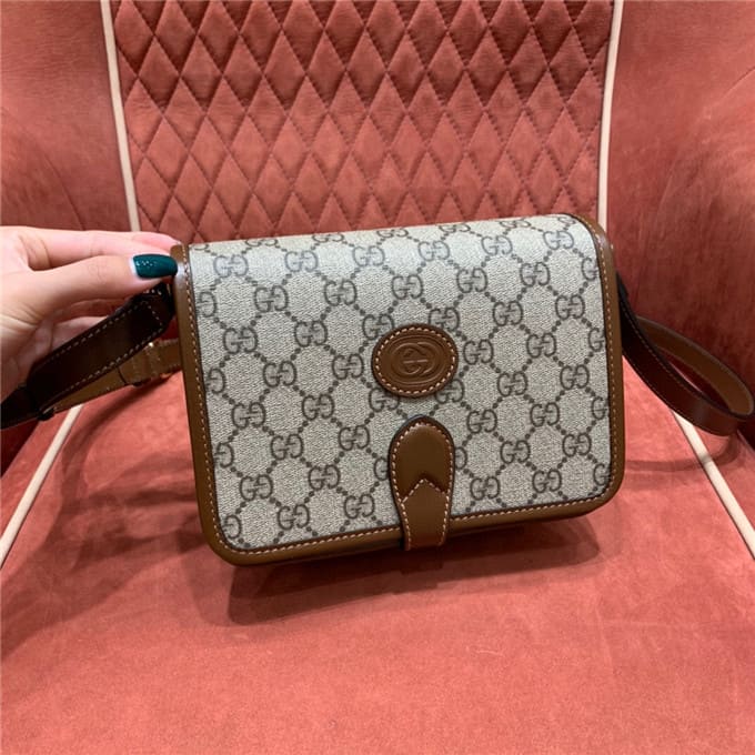 TÚI Gucci mini shoulder bag with interlocking brown Top Quality