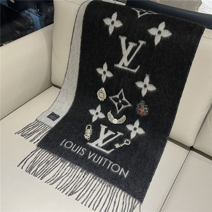 KHĂN Louis Vuitton cashmere Medal scarf