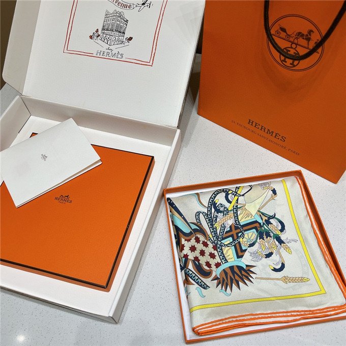 KHĂN Hermes Le Sacre Des Saisons Silk scarf