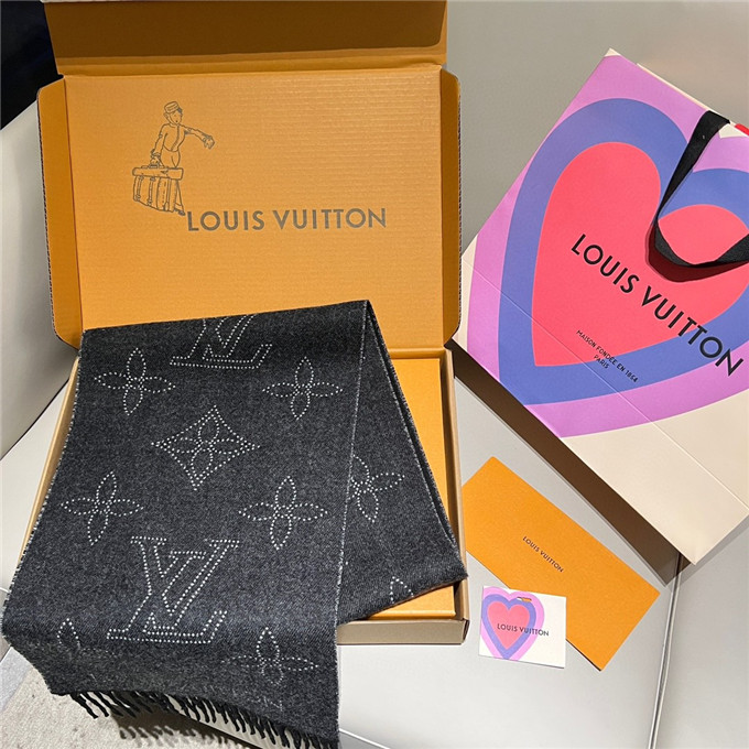 KHĂN Louis Vuitton LV monogram scarf unisex