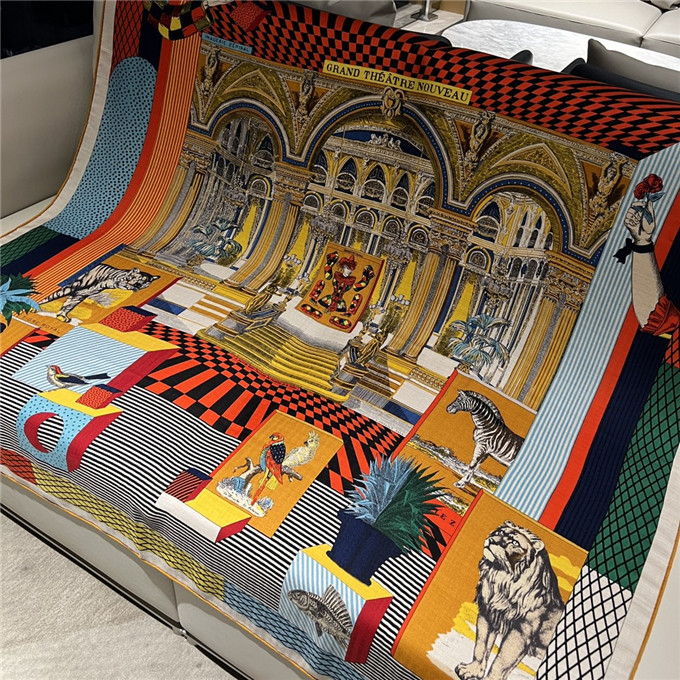 KHĂN Hermes Grand Theatre Nouveau Wool Blend scarf
