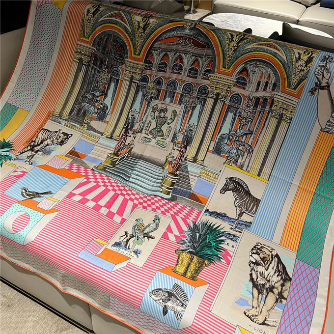 KHĂN Hermes Grand Theatre Nouveau Wool Blend scarf