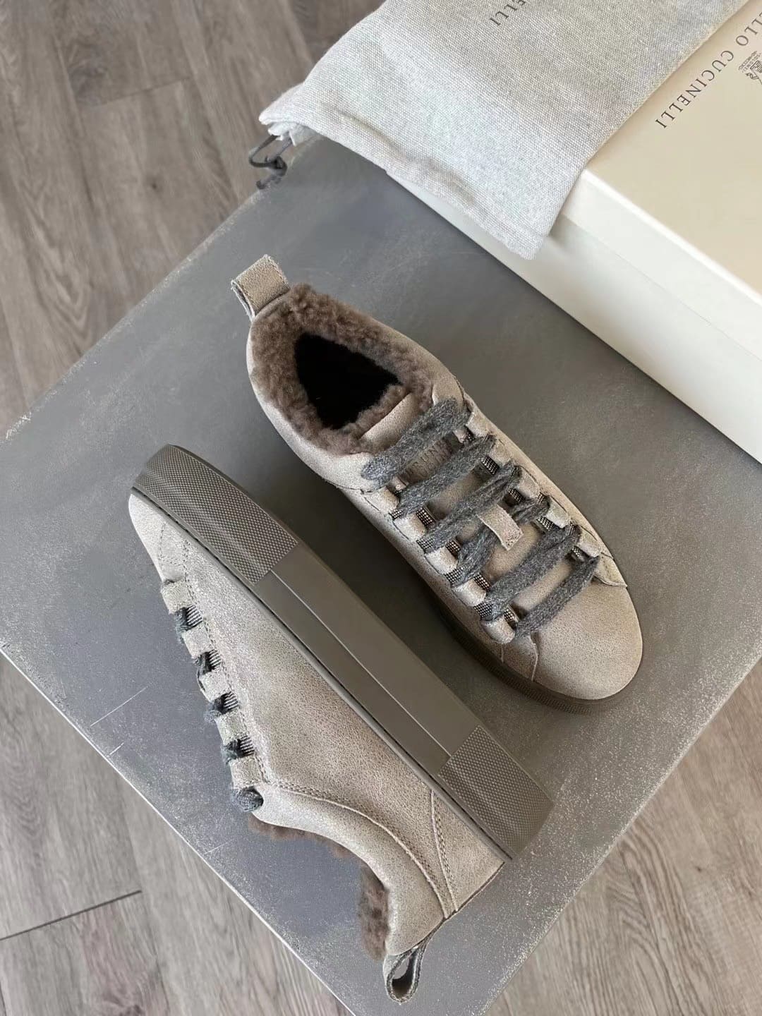 GIÀY BRUNELLO CUCINELLI SNEAKERS LOW TOP SHOES AAA DA LỘN LÓT LÔNG
