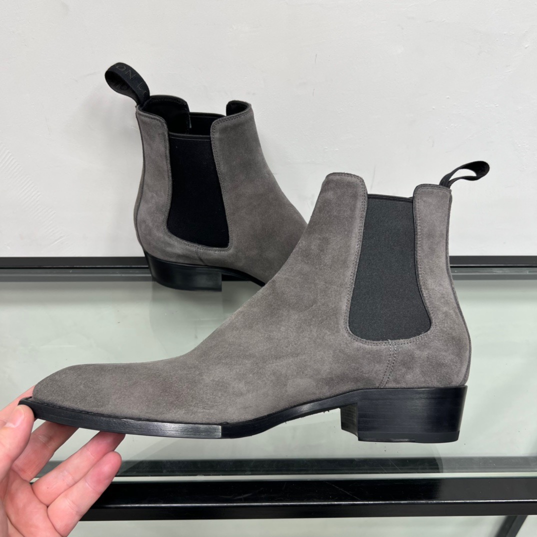 GIÀY LOUIS VUITTON GREY SUEDE LEATHER BOOTS SHOES