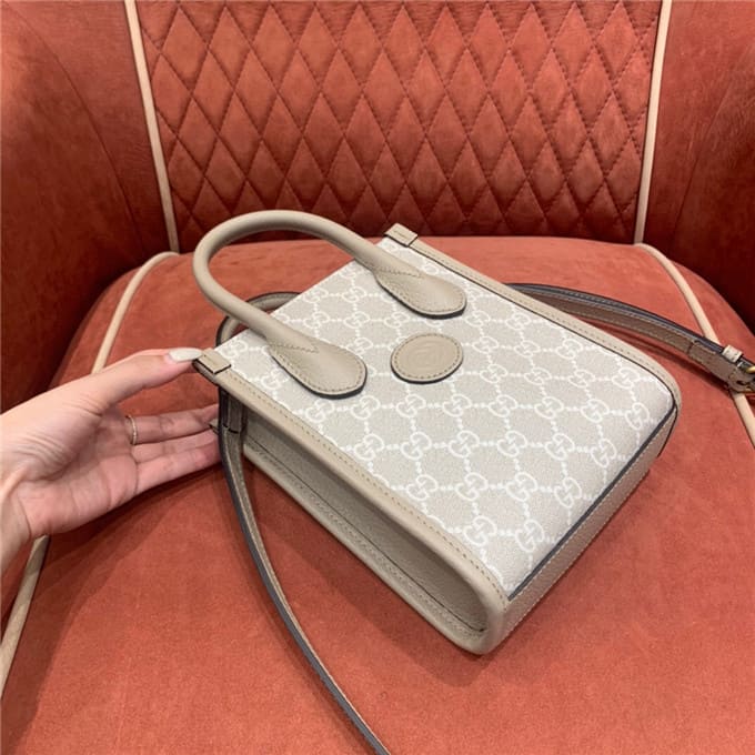TÚI Gucci mini tote bag with interlocking white Top Quality
