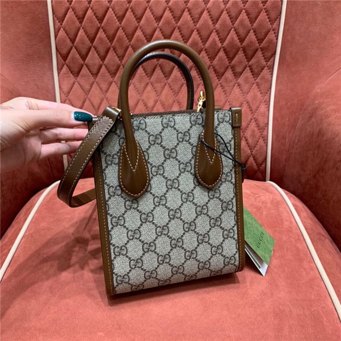 TÚI Gucci mini tote bag with interlocking brown Top Quality