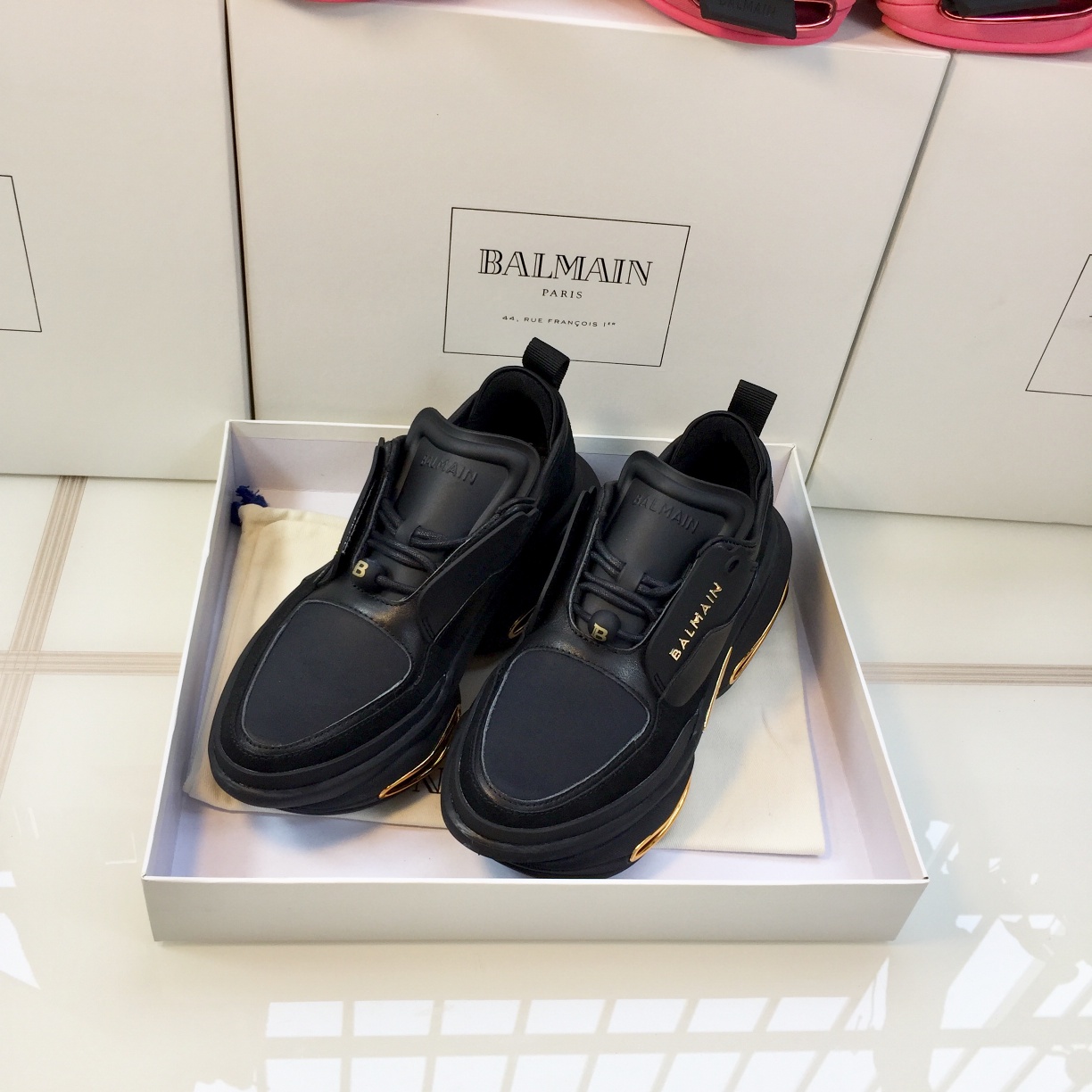 GIÀY BALMAIN BLACK SNEAKERS