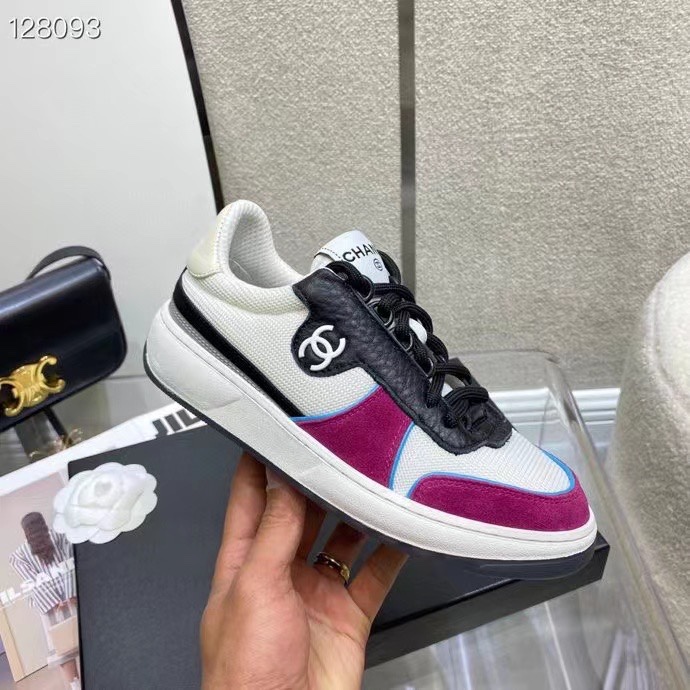 GIÀY CHANEL PINK SUEDE LOGO SNEAKERS