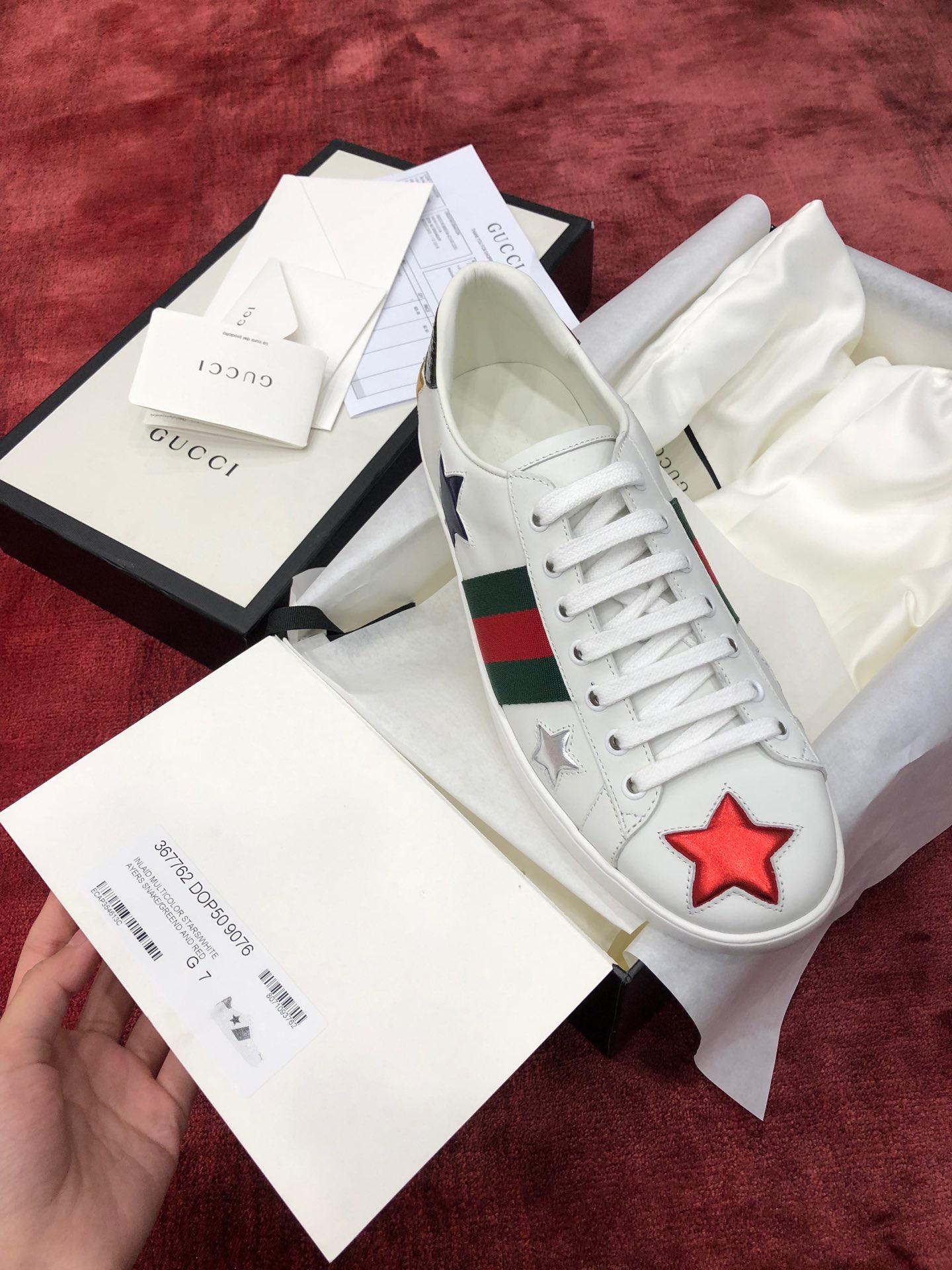 GIÀY GUCCI Leather Ace Sneakers Star White