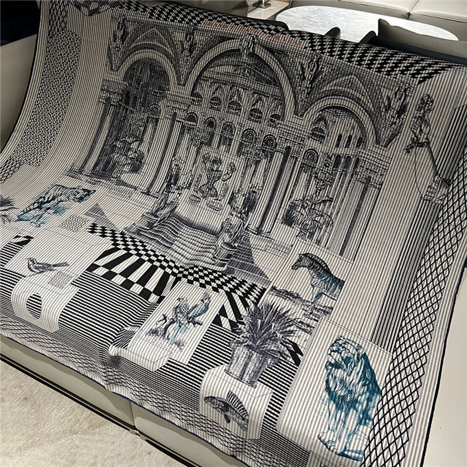 KHĂN Hermes Grand Theatre Nouveau Wool Blend scarf