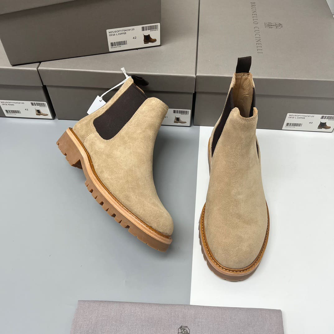 GIÀY BRUNELLO CUCINELLI CHELSEA BOOTS SHOES AAA DA LỘN
