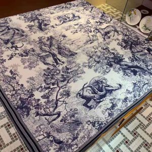 KHĂN Dior Women Toile De Jouy Square Scarf Blue Silk Twill