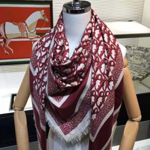 KHĂN Dior Women Dior Oblique Square Scarf Burgundy Silk Twill