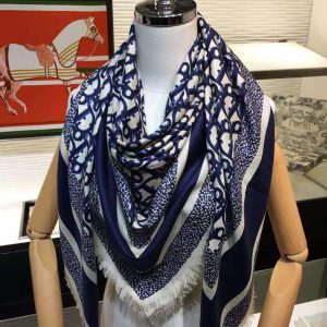 KHĂN Dior Women Dior Oblique Square Scarf Navy Blue Silk Twill
