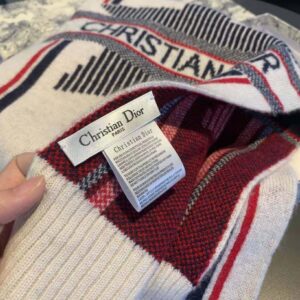 KHĂN Dior Women Dioralps Scarf White Three-Tone Wool and Cashmere