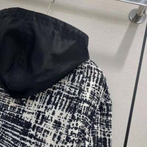 ÁO Prada Women Printed Fabric and Re-Nylon Jacket-Black