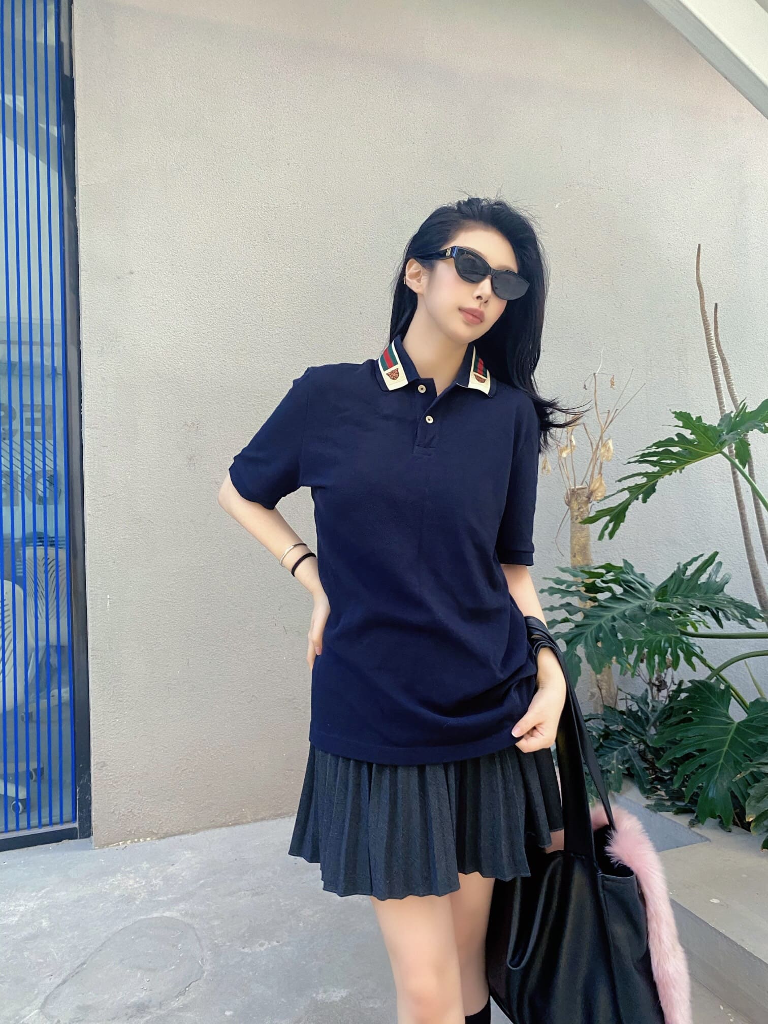 ÁO GUCCI GG POLO SHIRT MÀU ĐEN UNISEX
