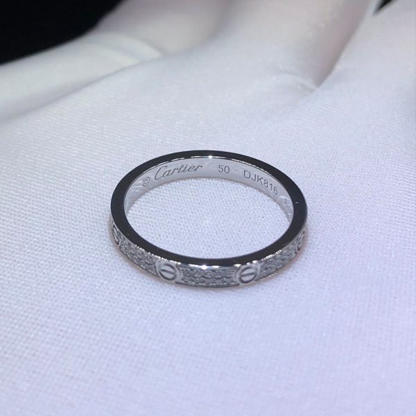 Nhẫn Cartier Love Full Pave Diamond size nhỏ vàng trắng 18K