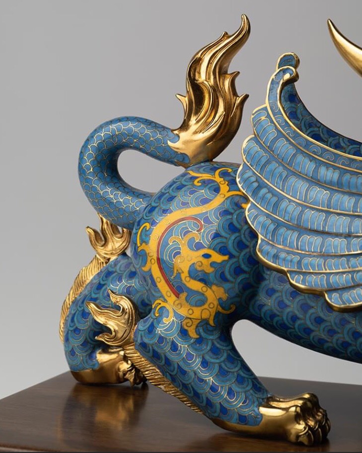 TƯỢNG CẢNH THÁI LAM TỲ HƯU ĐỒNG PHONG THỦY MẠ VÀNG 24K