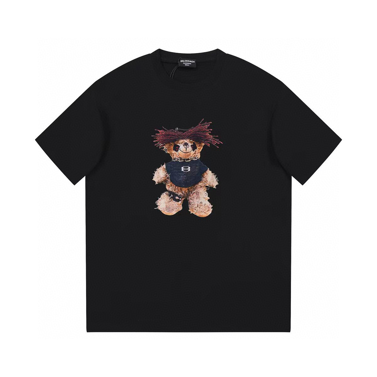 ÁO BALENCIAGA print cotton jersey T-shirt