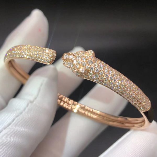 Vòng tay Cartier Panthère de Cartier Kim cương  Ngọc lục bảo vàng hồng 18K