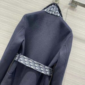 ÁO Dior Women Coat Blue Double-Sided Wool